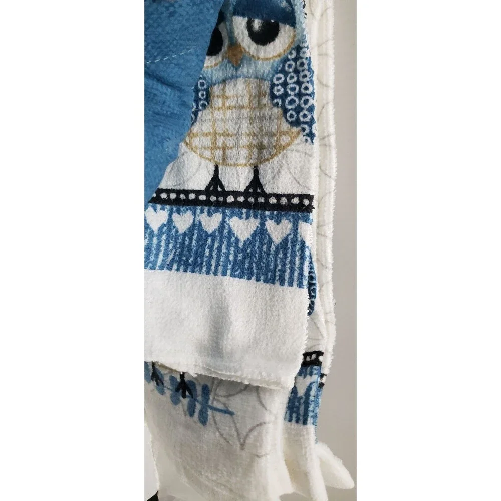 7pc Kitchen Set: 2 Pot Holders, 1 Oven Mitt, 2Dishcloths & 2 Towels,CUTE OWLS,MS
